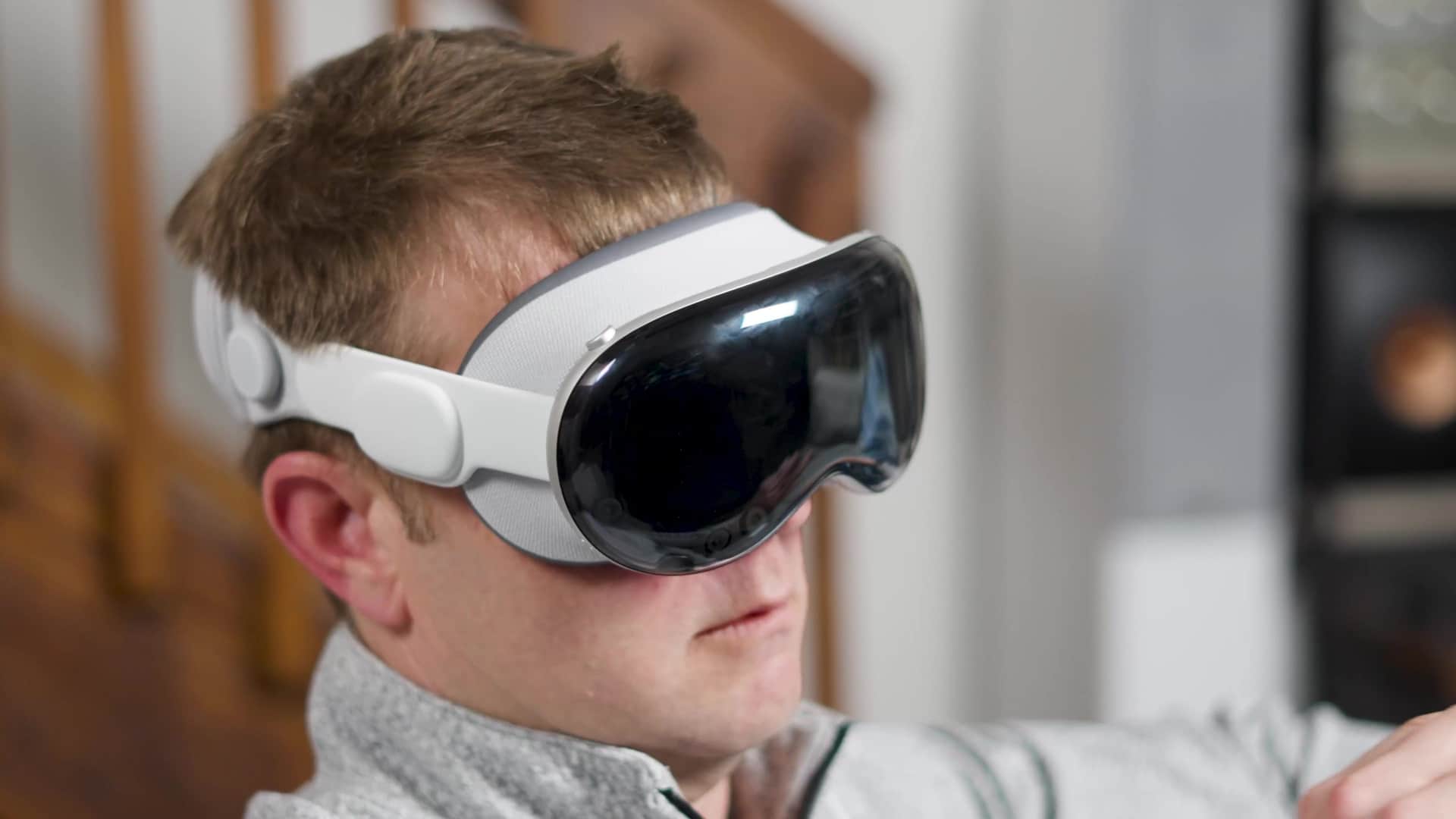 A man wears an Apple Vision Pro headset. — Zeke Jones / Digital Trends