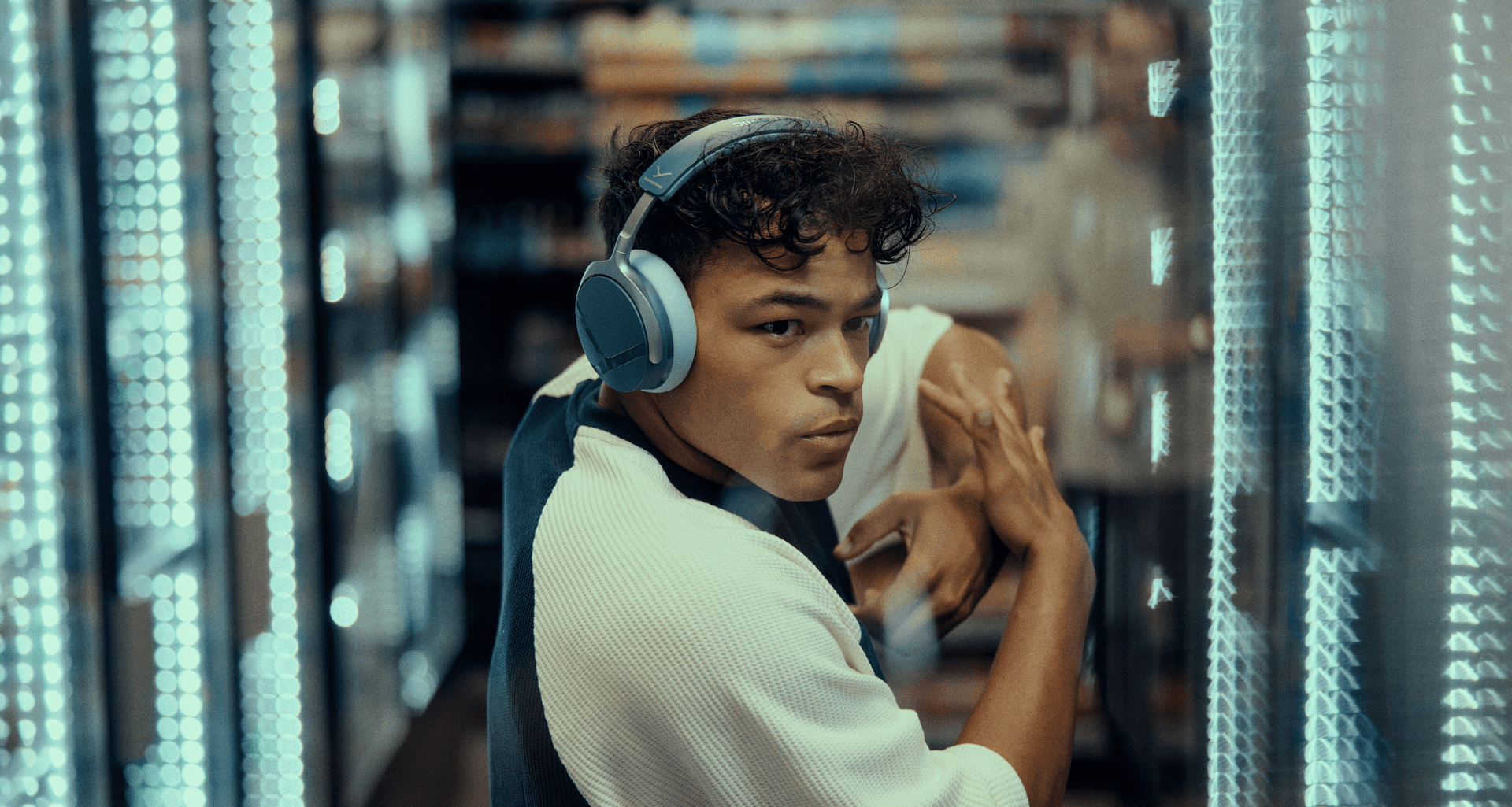 Beyerdynamic Aventho Y headphones worn by a dancer in movement — Image credit: Beyerdynamic