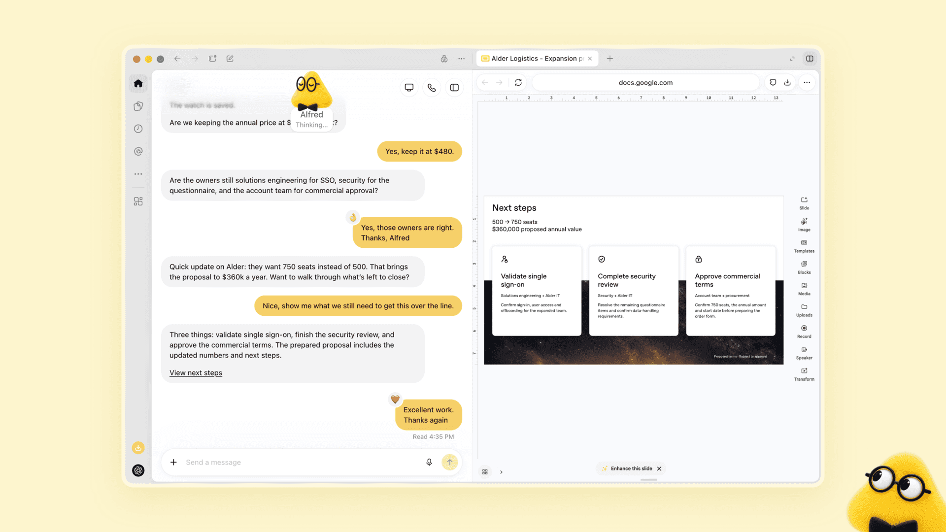 Illustration of an OpenAI Dot helping with small-business tasks