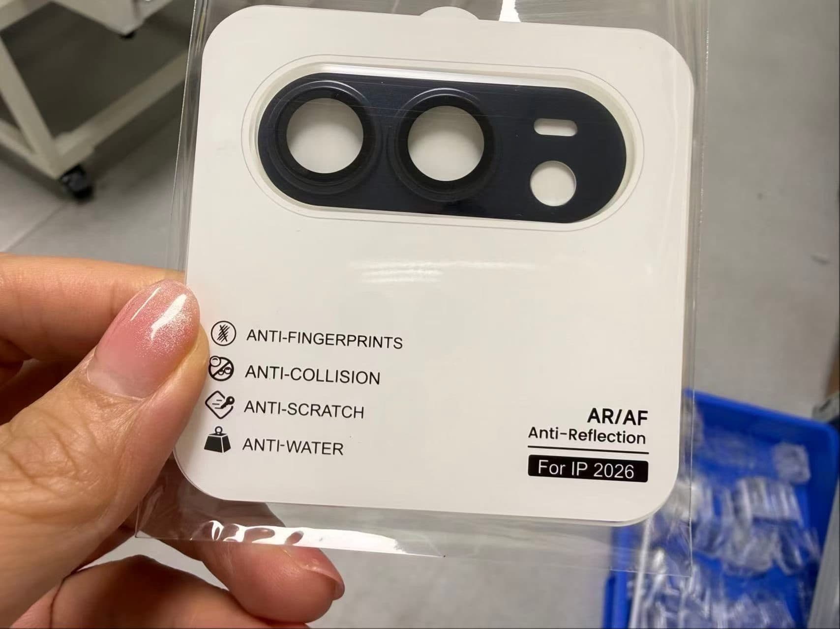 Dark-blue camera protector for the rumored iPhone Ultra