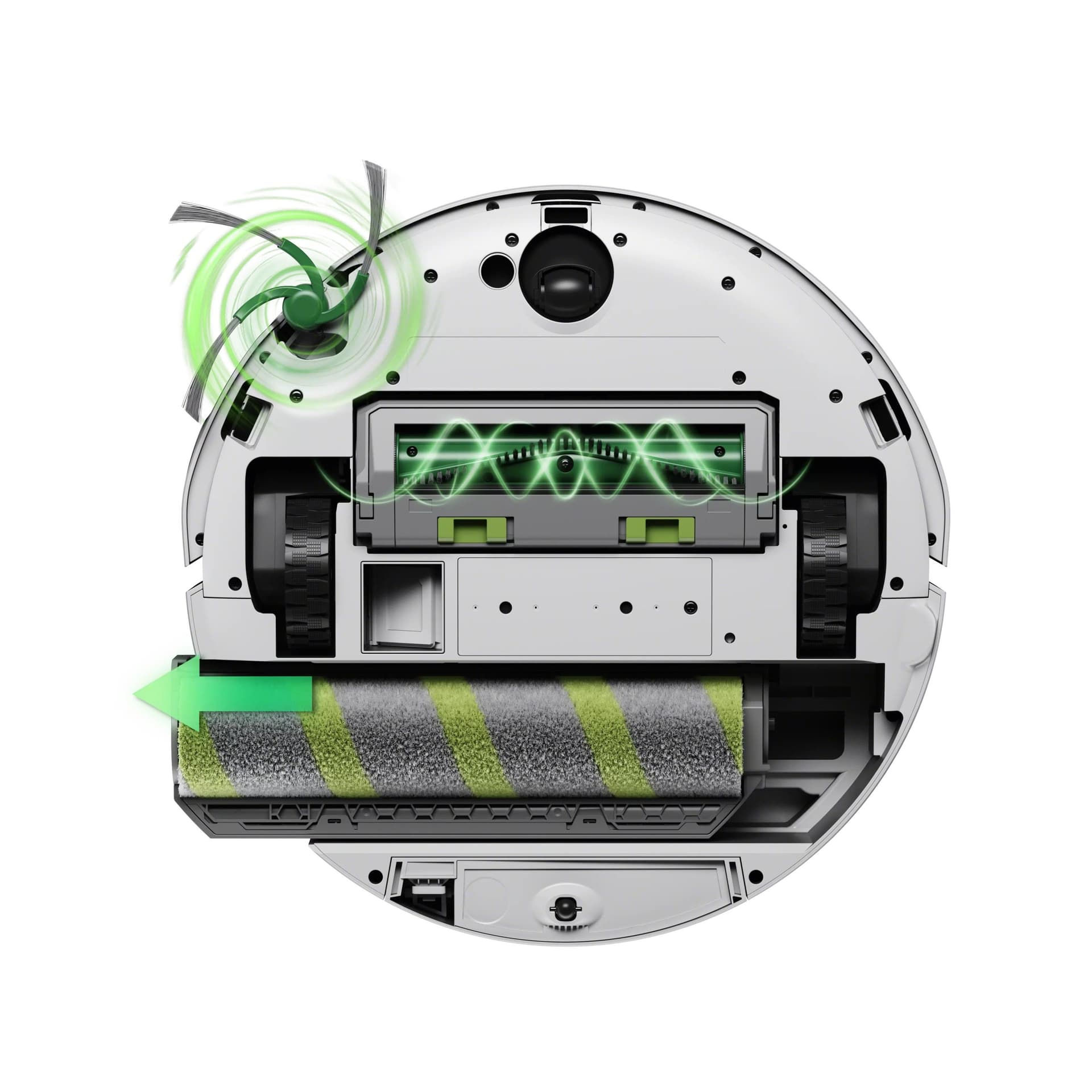 The 875 has a roller mop that can extend to the side to clean edges and a new hair-cutting anti-tangle brush.