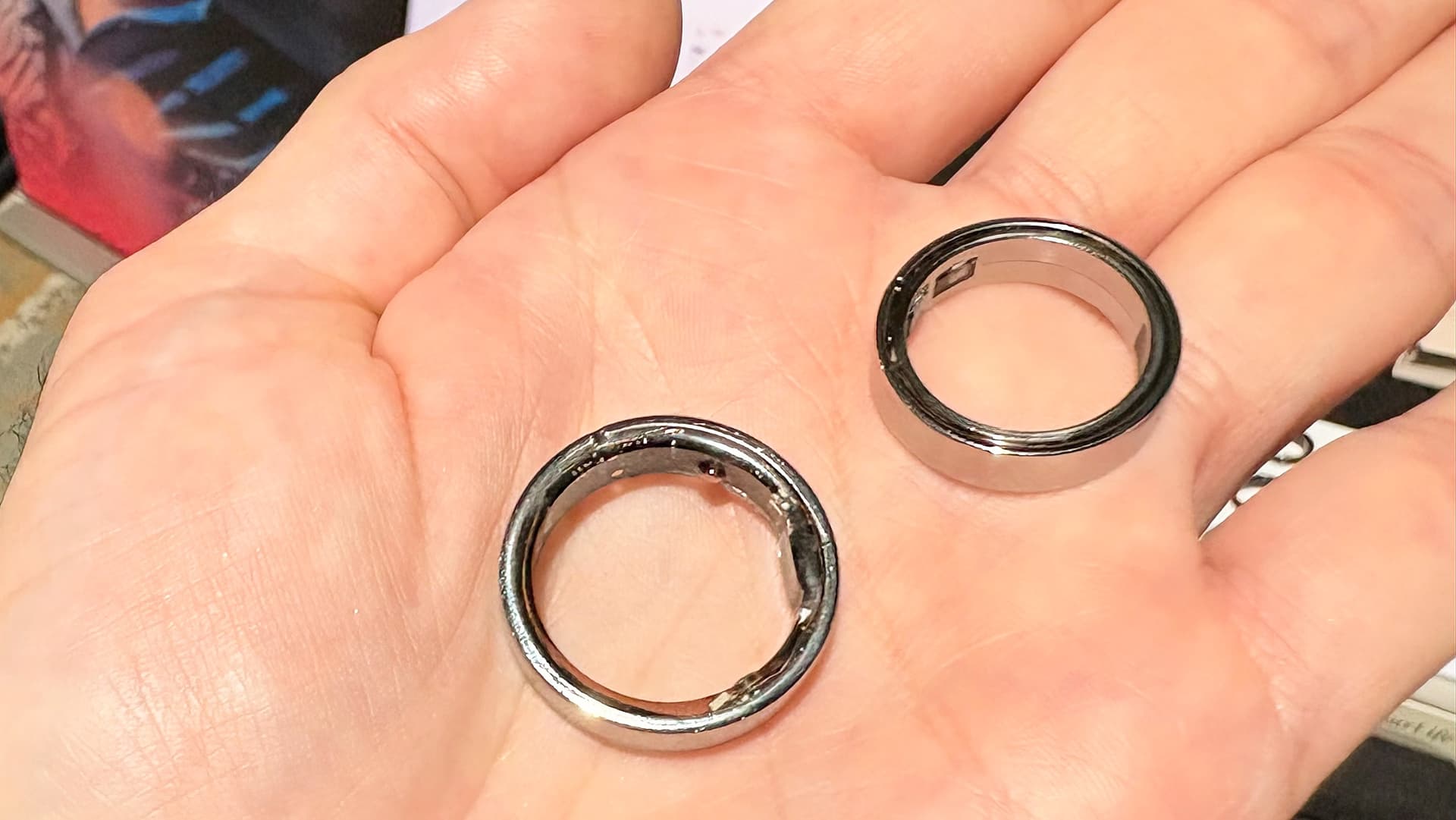 Close-up of the Circular Ring 3 Pro and Slim at the IFA show in Berlin, Germany — Image credit: Dan Bracaglia/Tom's Guide