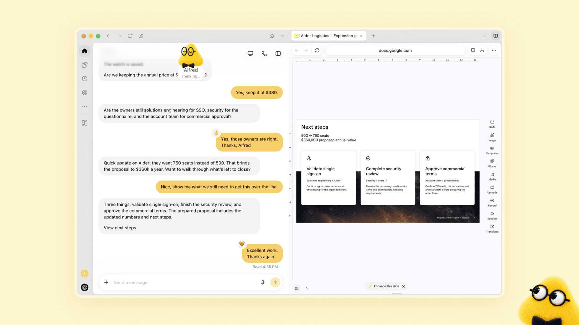 Illustration of an OpenAI Dot helping with small-business tasks