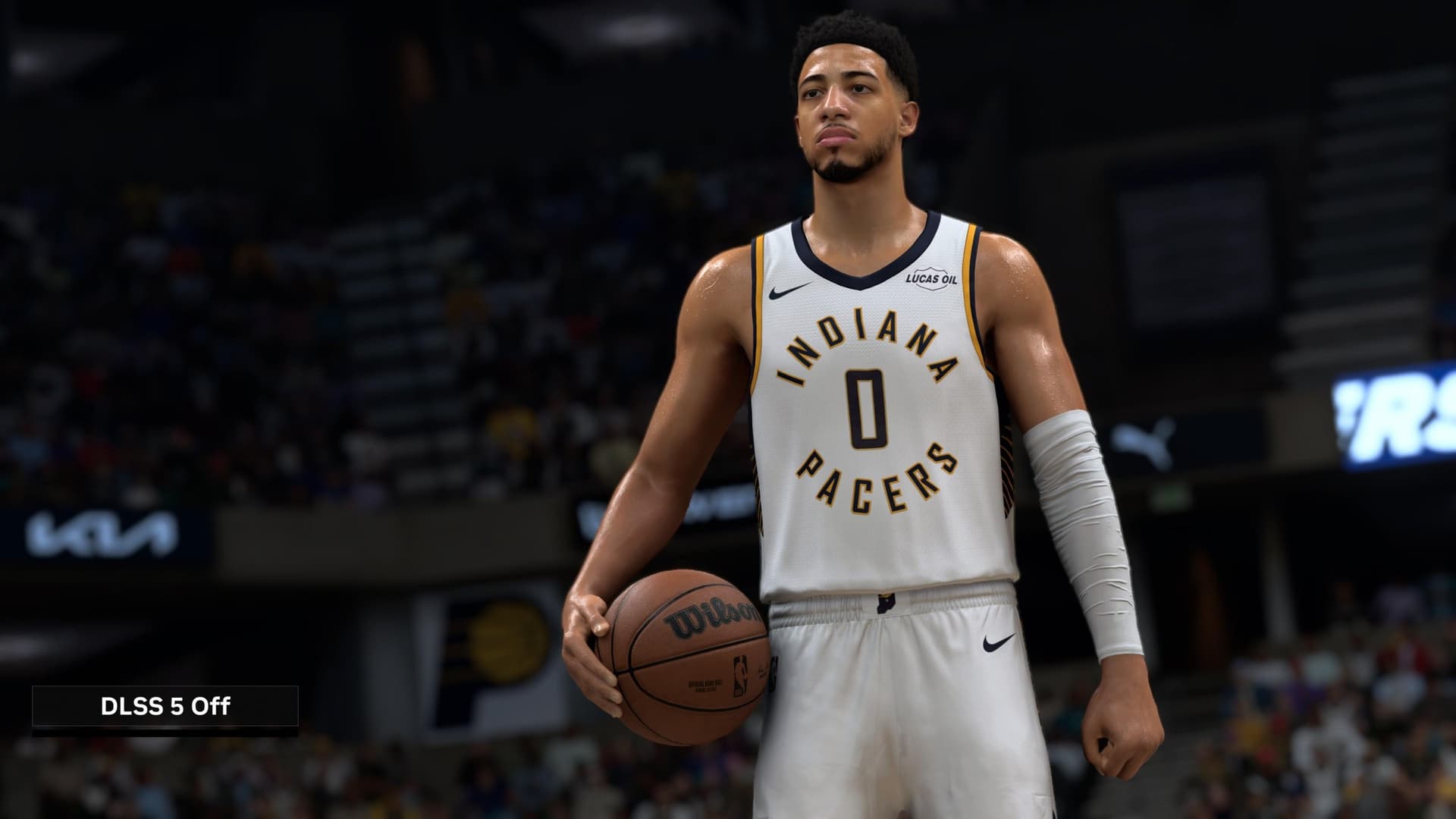 DLSS 5 comparison in NBA 2K27 showing the technology disabled — Nvidia