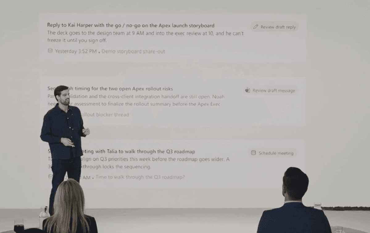 Microsoft Copilot Today demo — Microsoft’s Andreou demonstrates the Today functionality.